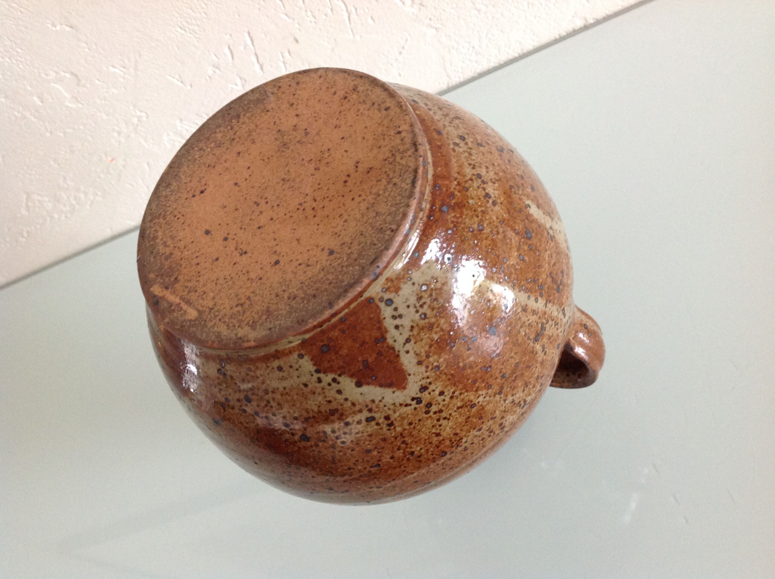 Vase ball soliflore in glazed sandstone / vintage years 60-70