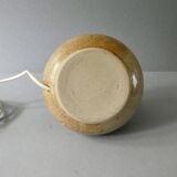 70s stoneware lamp with wool lampshade