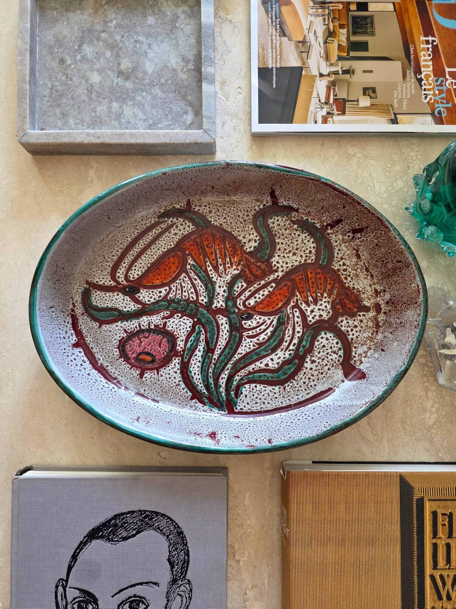Large dish in the style of Vallauris