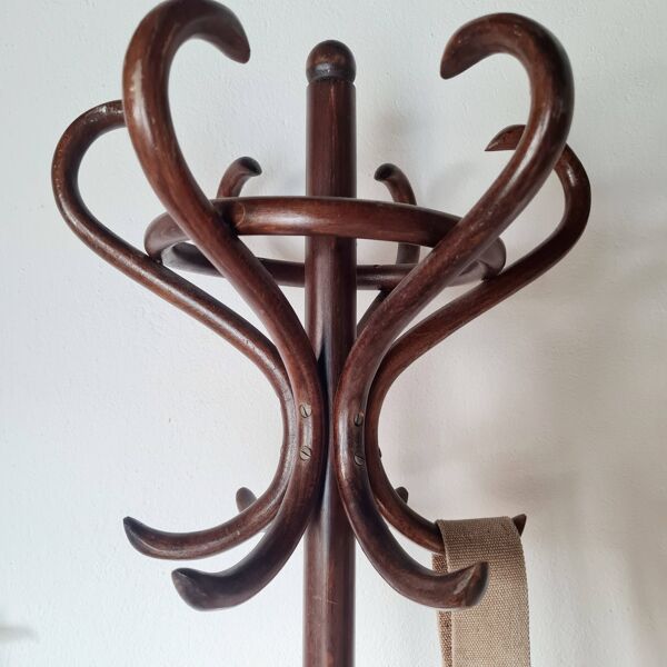 Porte-manteau ancien en bois courbé esprit Thonet 1875