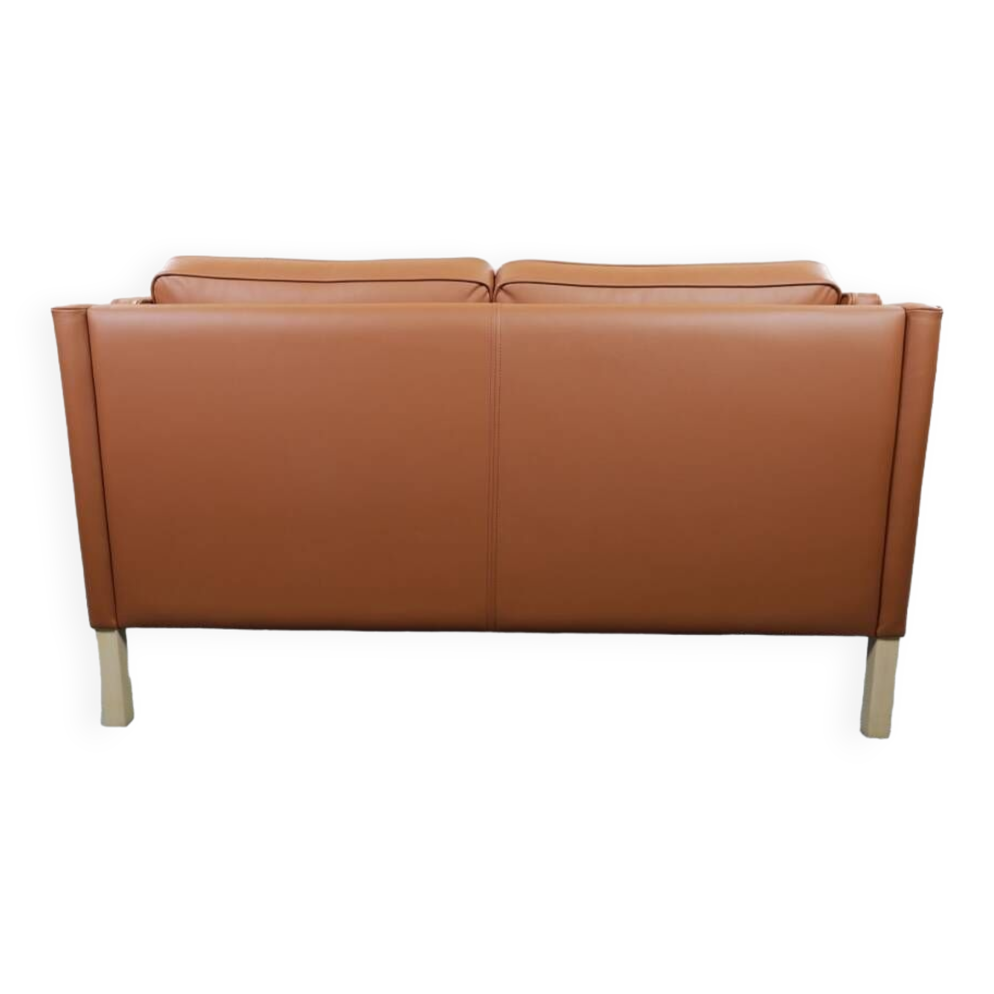 Borge Mogensen 2 seater cognac leather sofa model 2212 - newly reupholstered