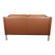 Borge Mogensen 2 seater cognac leather sofa model 2212 - newly reupholstered