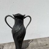 Art nouveau pewter vase 1900 signed