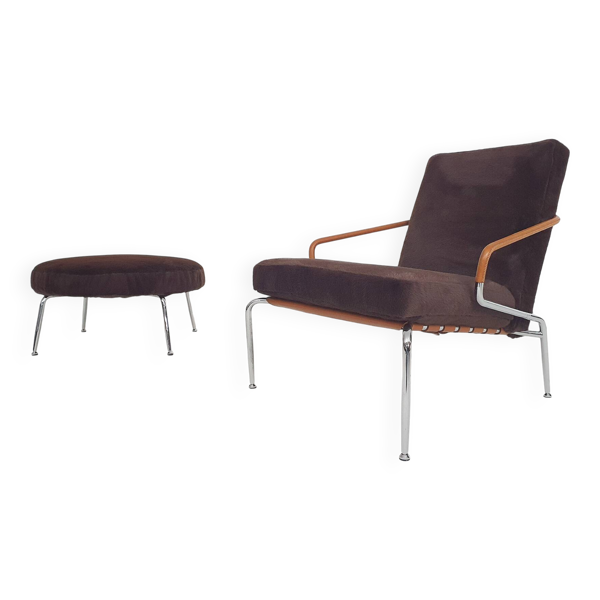Fauteuil et ottoman « Berman » de Rodolfo Dordoni pour Minotti, Italie