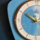 Vintage formica clock silent wall clock "DAM Electric Blue"