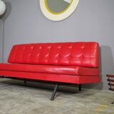 Red leatherette sofa, 1970s