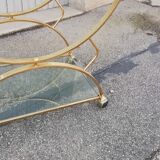 Vintage golden and glass kitchen trolley