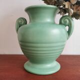 Jade green ceramic vase 40s