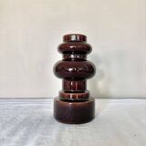 Vintage large 70's Steuler Ceramic Germany 288/25 Cari Zalloni Design Candle Holder dark brown