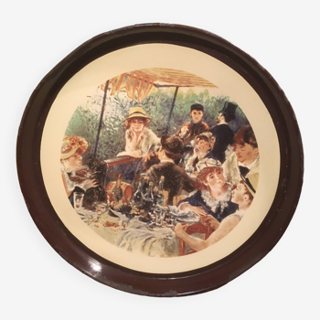 Enameled metal tray "The boaters' lunch" Renoir