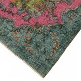 Overdyed Wool Vintage Handmade Carved Rug 169 cm x 288 cm