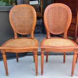 Series of 4 medallion chairs Louis XVI style