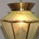 French Vintage Art Deco Glass Ceiling Light Green Frosted & Patterned Glass