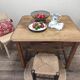 Square farmhouse table in solid oak.