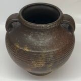 Vase en céramique émaillée West Germany reflets dorés