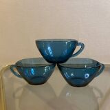 Tasse à café bleues transparentes 70s