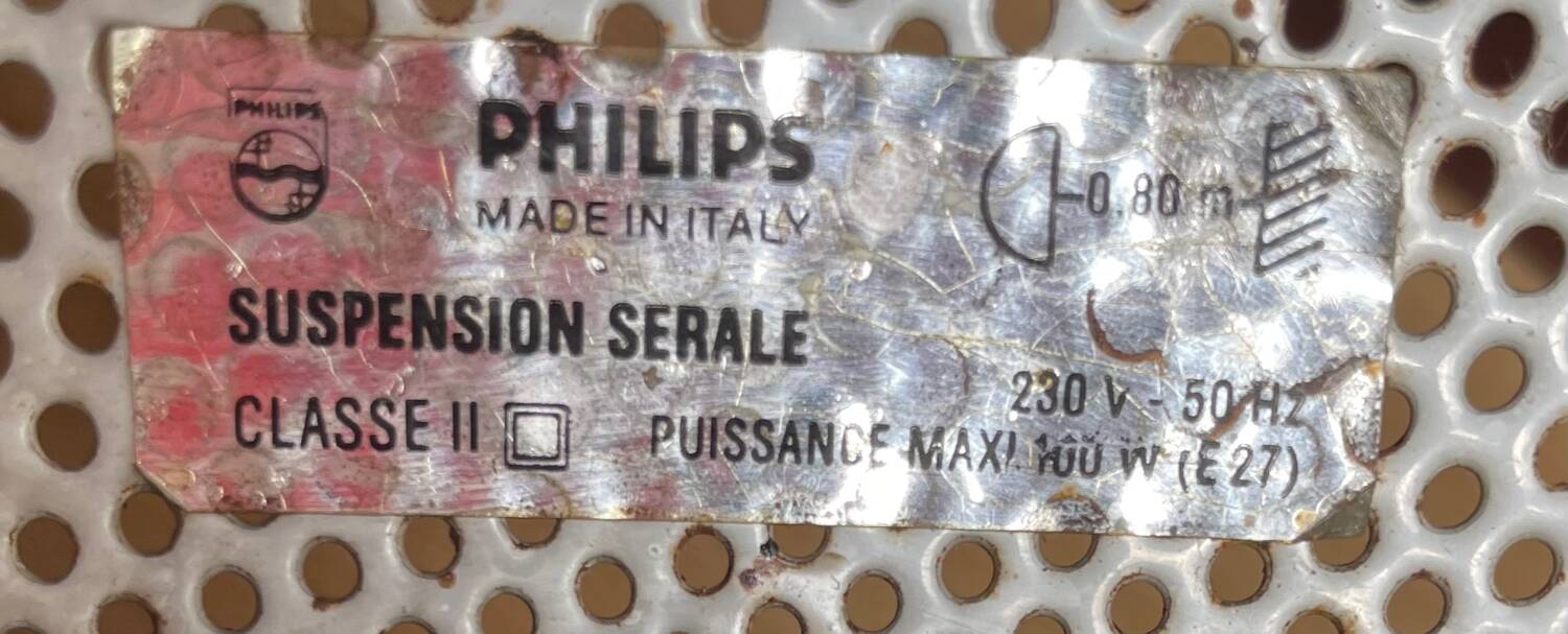 White Philips “Sérale” pendant light from the 70s