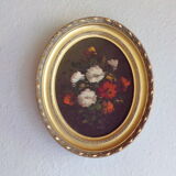 Painting "flowers" signed Delreux