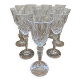 Set of 12 crystal stemmed glasses