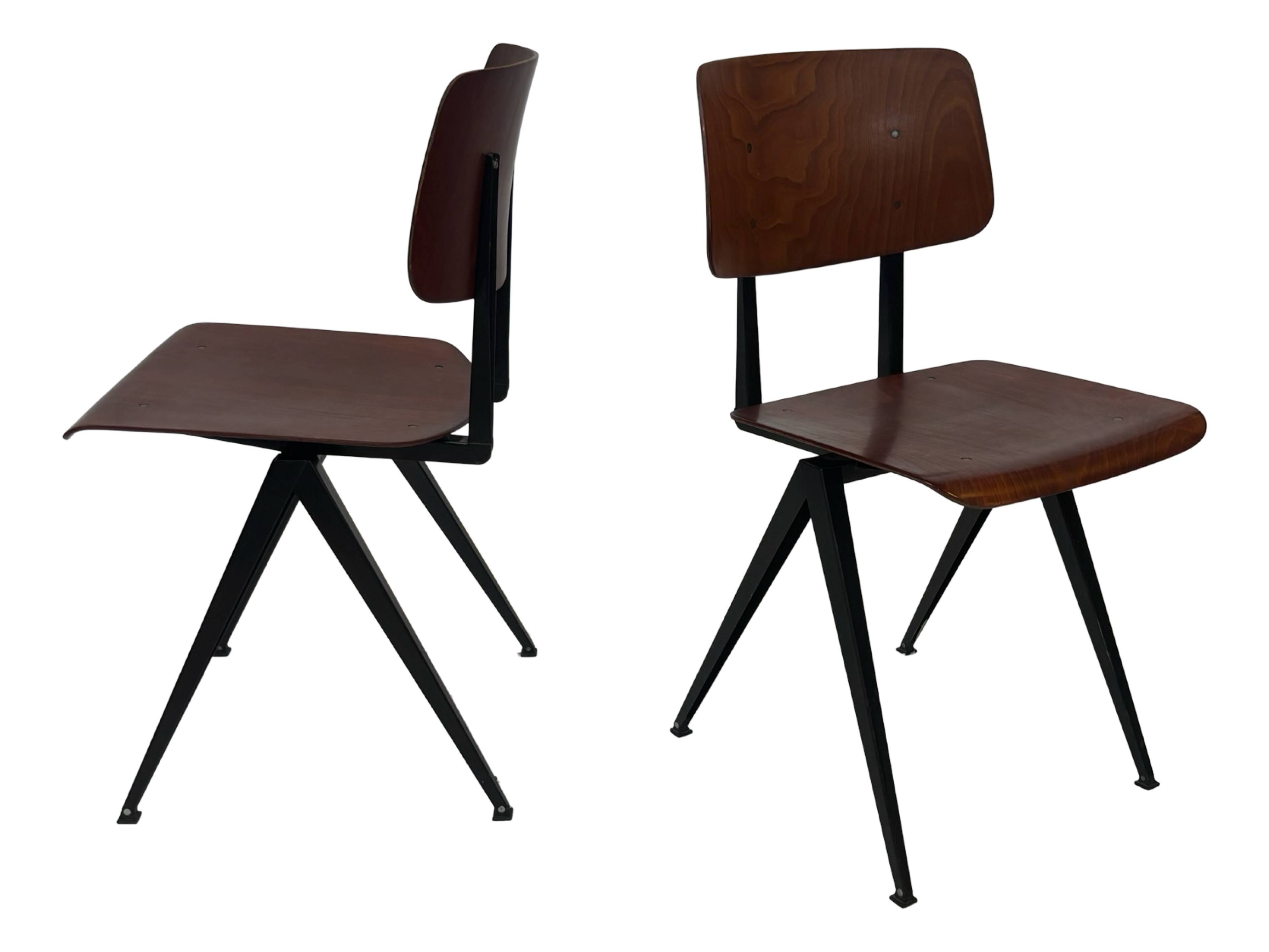 Set of 4 vintage school chairs Galvanitas S16 Netherlands Design