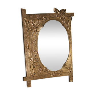Miroir « art nouveau » en bronze signé « M. Ringel »