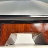 Mid-Century Italian Wood and Brass Console Table, 1950s