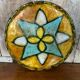 Antique VALLAURIS Style Trivet Multicolored Ceramic Made France #B774