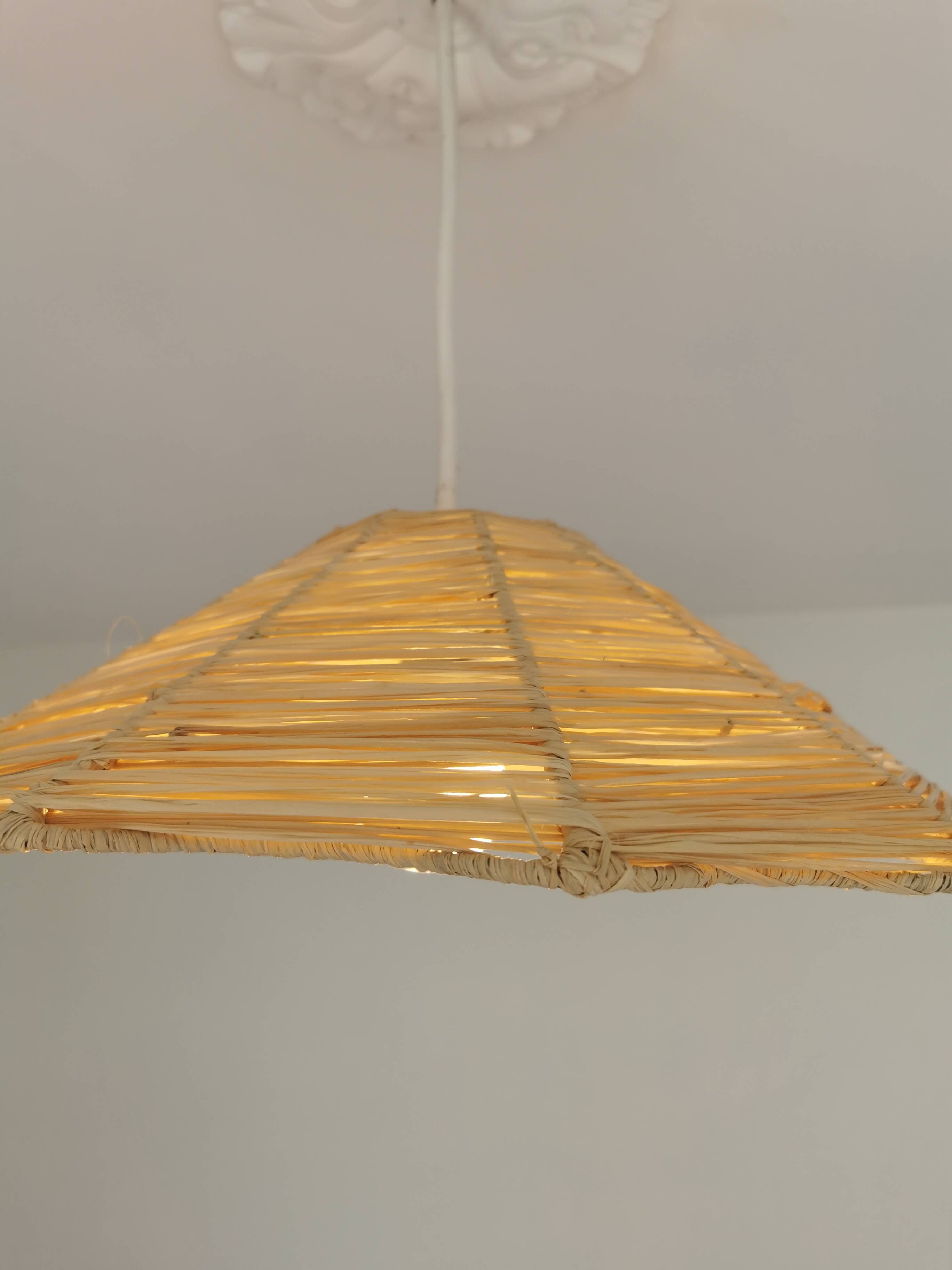 Suspension Gustave in Braided Raffia – 40×10 cm – Handmade Production Mar