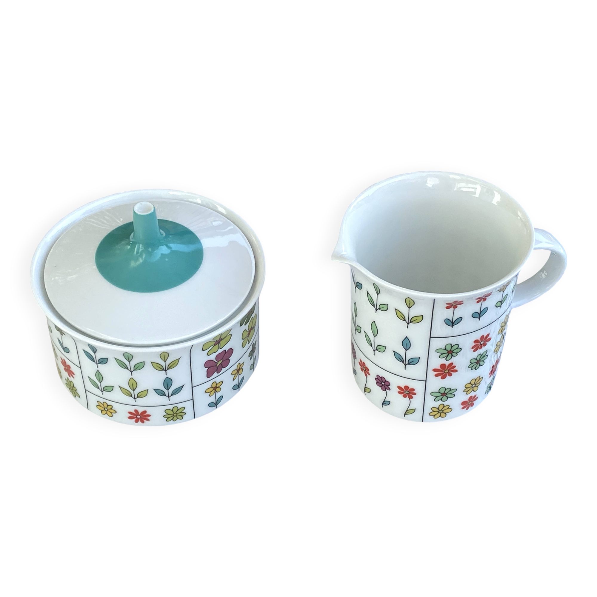 Vintage Rosenthal Design Baumann Pucci Porcelain Sugar Bowl and Pot - 1960