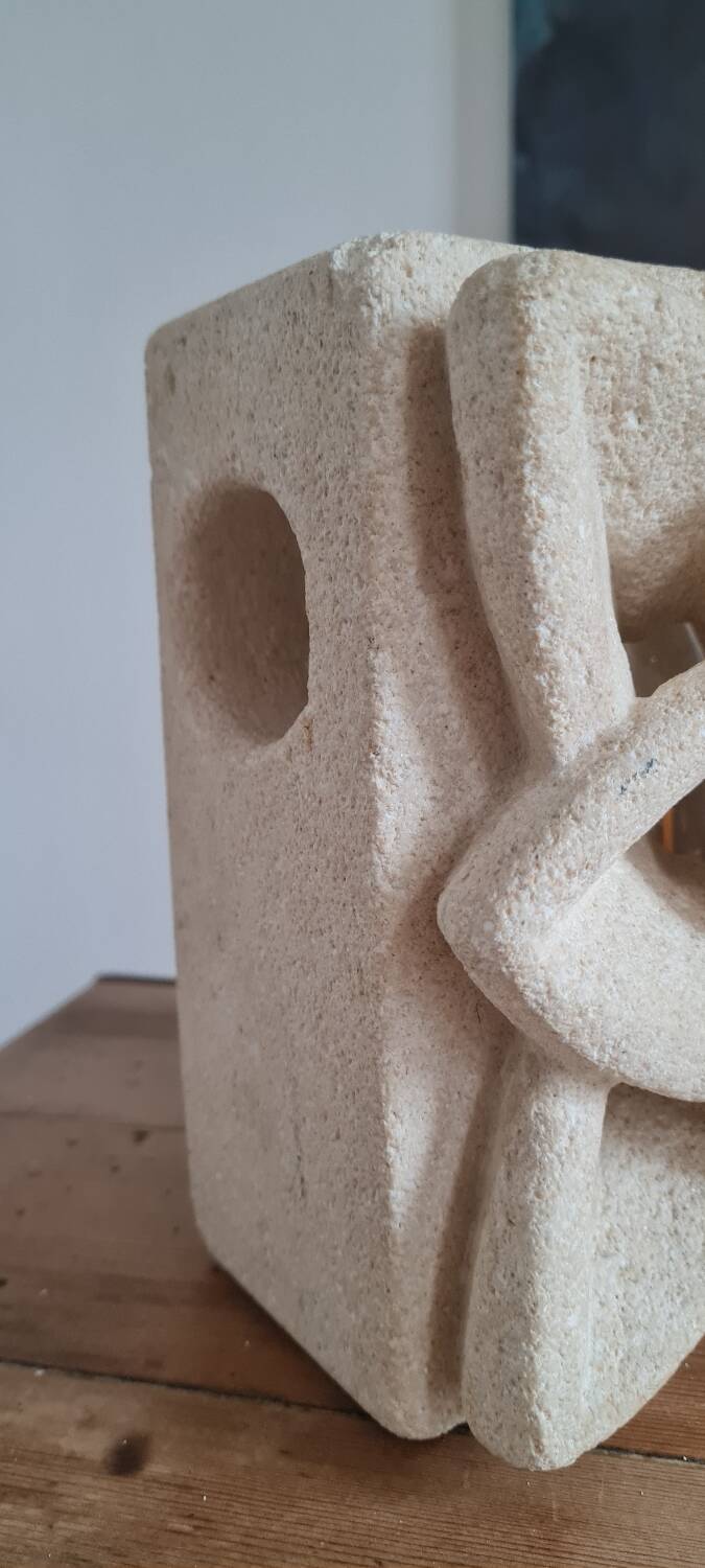 Vintage stone table lamp by Albert Tormos