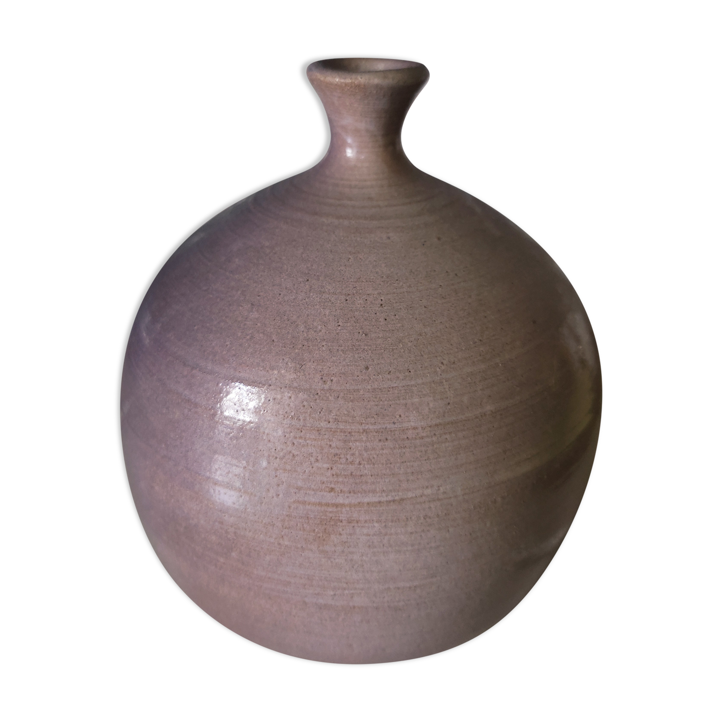 Enamelled stoneware ball vase