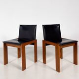 Mid-Century Modern Set of 4 Chairs in the Style of Scarpa, 1970s