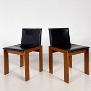 Mid-Century Modern Set of 4 Chairs in the Style of Scarpa, 1970s
