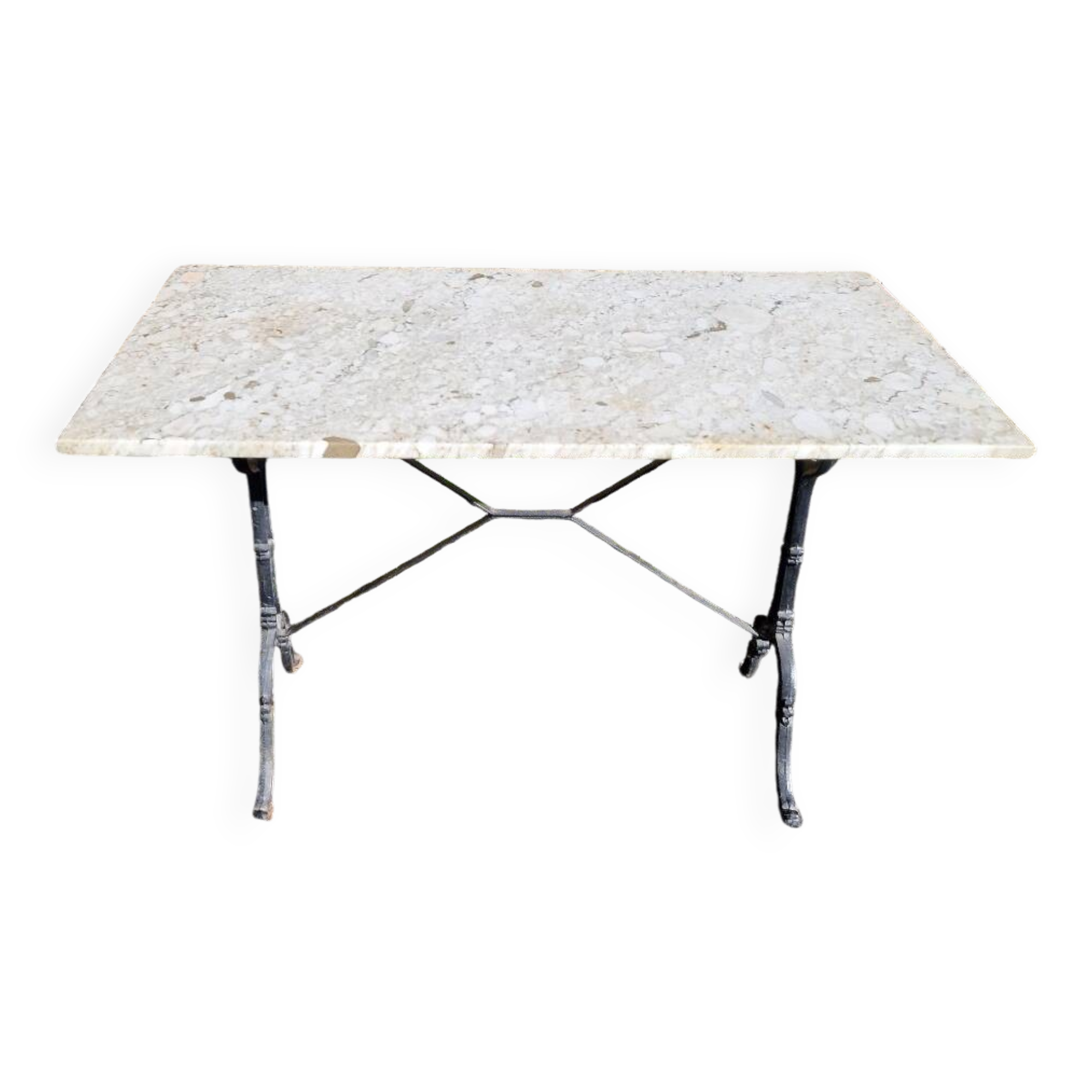 Antique bistro table with marble top