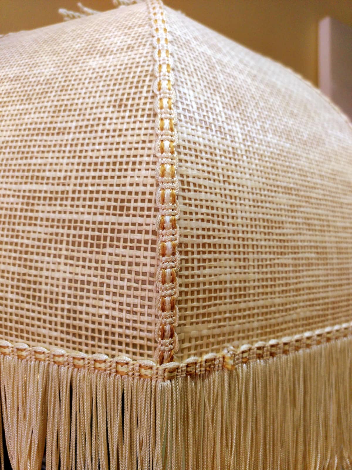 Bohemian hanging lamp cannage and vintage fringes