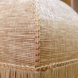 Bohemian hanging lamp cannage and vintage fringes