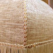 Bohemian hanging lamp cannage and vintage fringes
