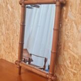 Bamboo turned wooden mirror