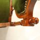 Fauteuil vintage style classique vert oregano XIX siècle