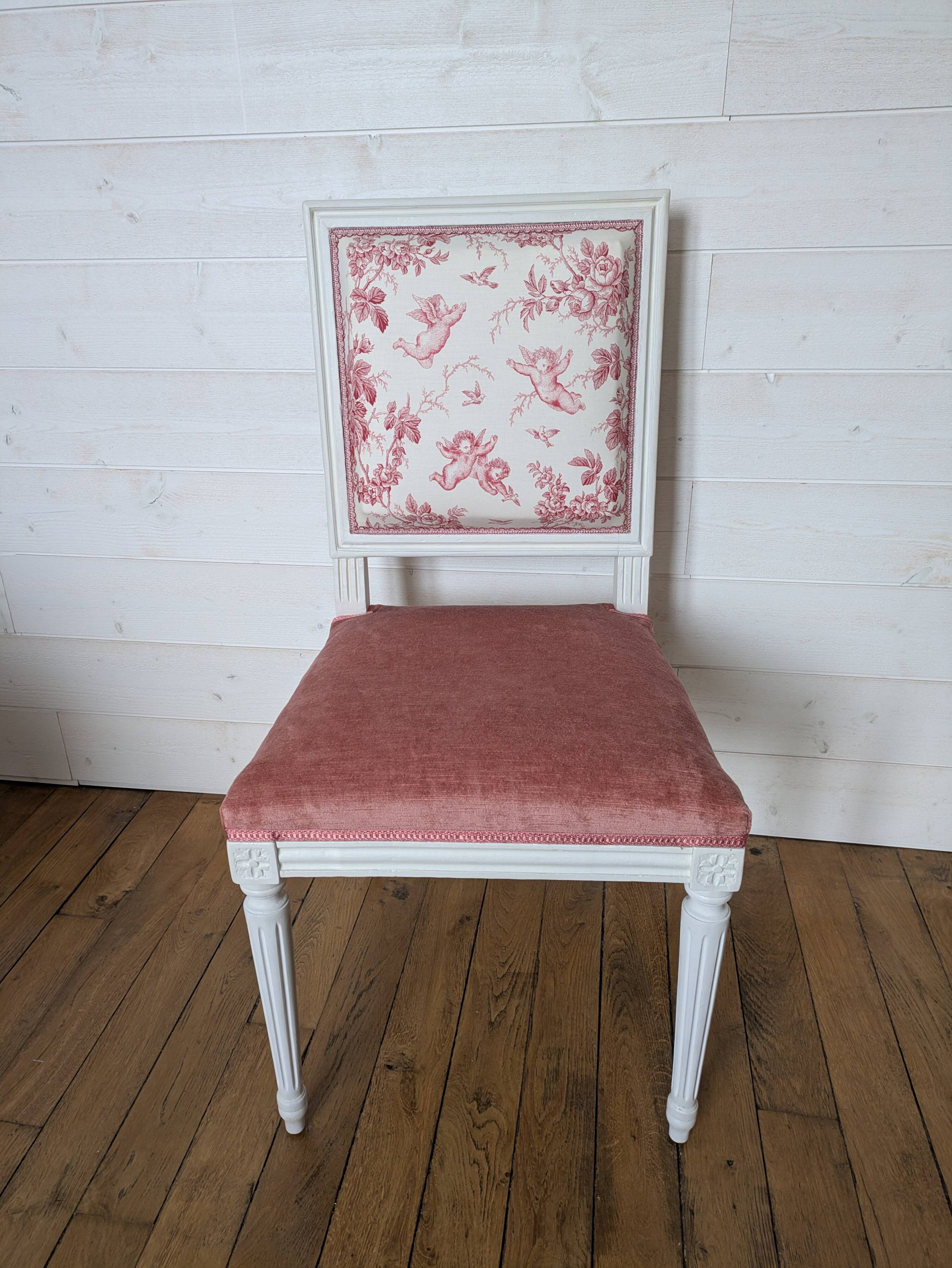Chaise de style Louis XVI rénovée
