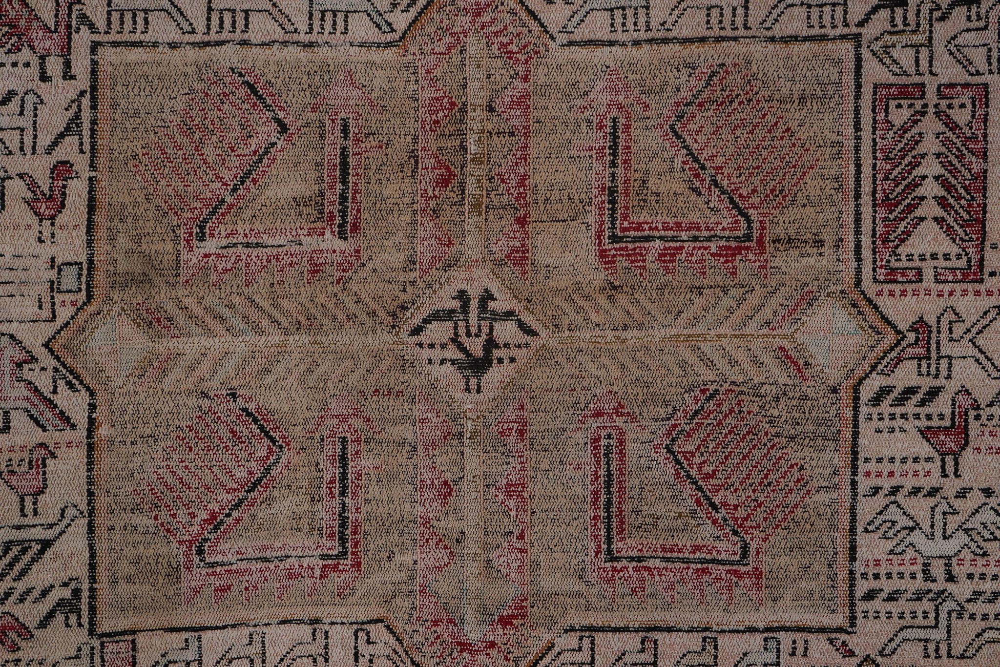 Vintage Turkish Oushak Handwoven Rug 123x183 cm