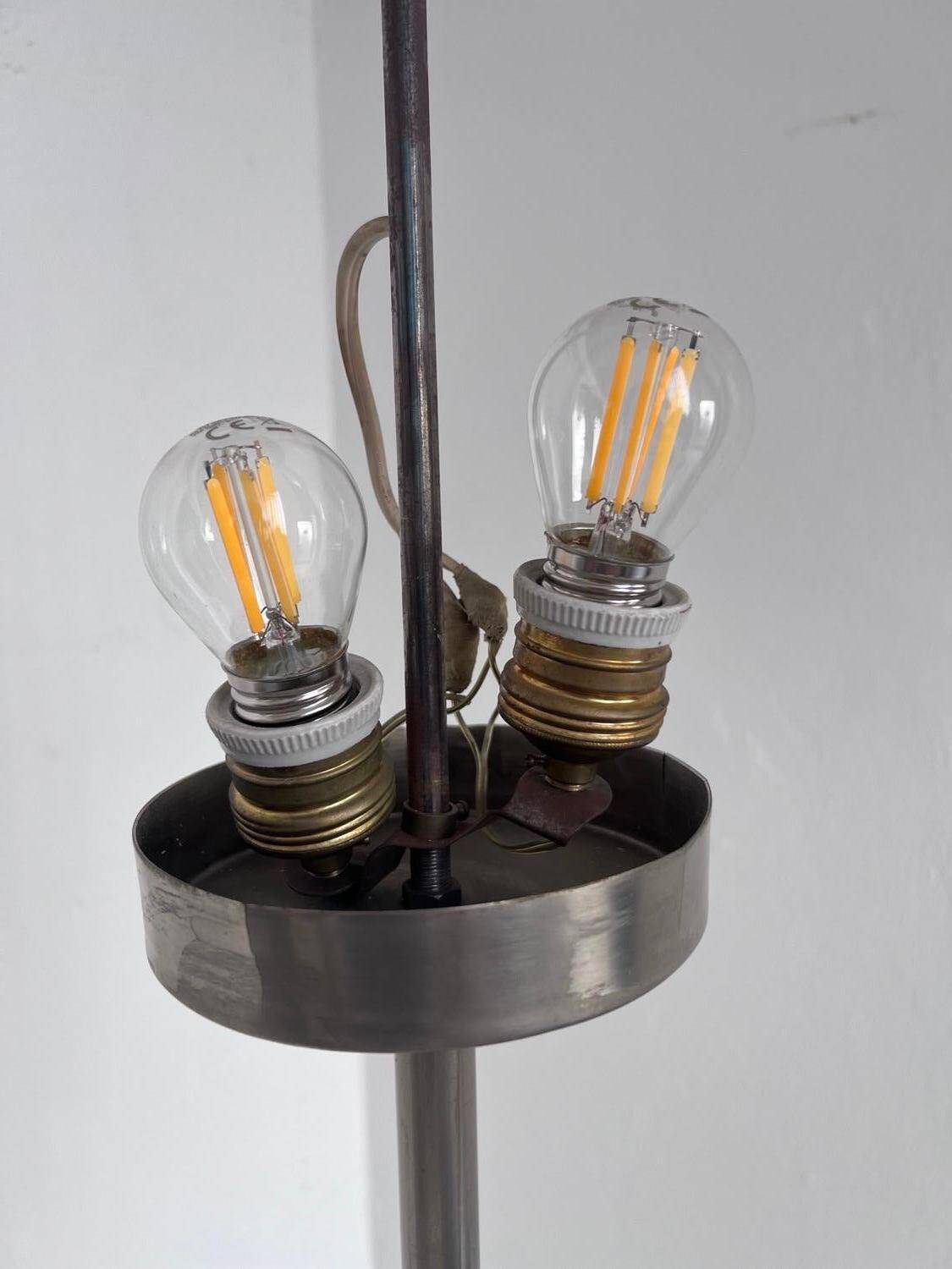 Stilnovo Floor Lamp in Metal, Marble and Opaline Glass, 1950s Rare Decorative
