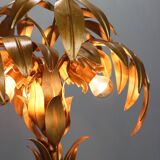 Lampe de table palmier hollywood regency hans kogl métal doré 1970