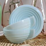 Art Deco blue opaline cups