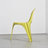 Pair of yellow fiberglass tripod chairs by Walter Frey, circa 1968