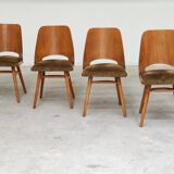 Set of 4 chairs model 514 by Radomir Hofman for Ton 1960