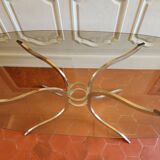70s chrome and smoked glass dining table