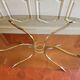1970s dining table with chrome and smoked glass.