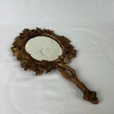 Wooden hand mirror