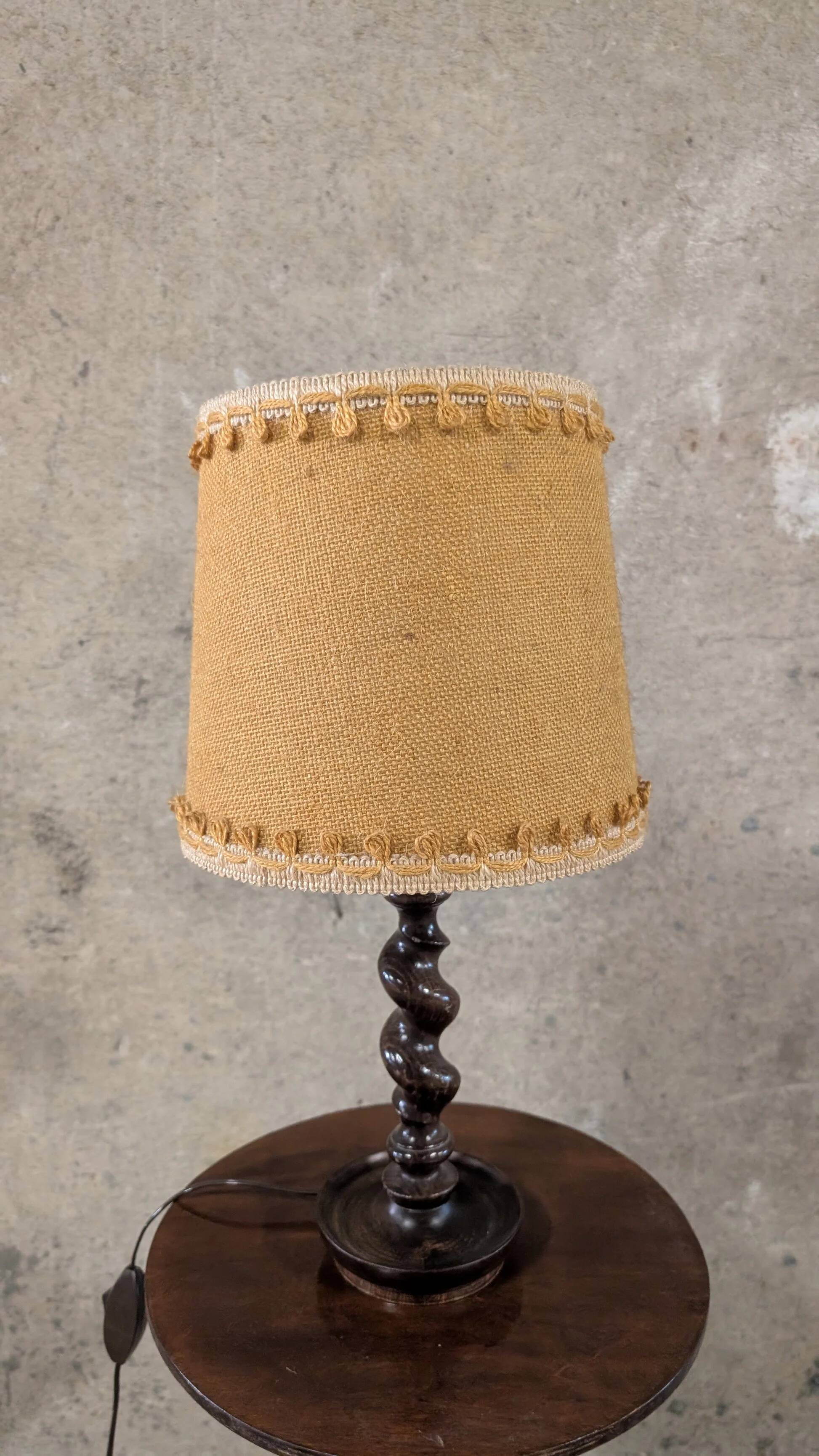 Pair of turned wood lamps